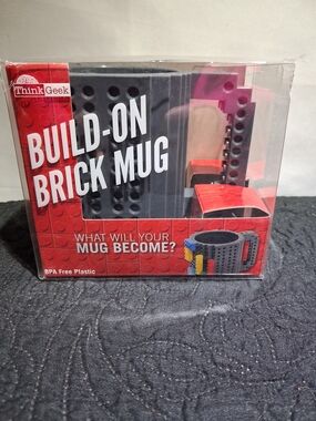 ThinkGeek Build-On Brick Mug - Black and Red